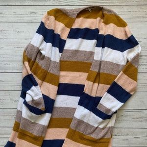 Madewell Striped Open Cardigan Sweater M